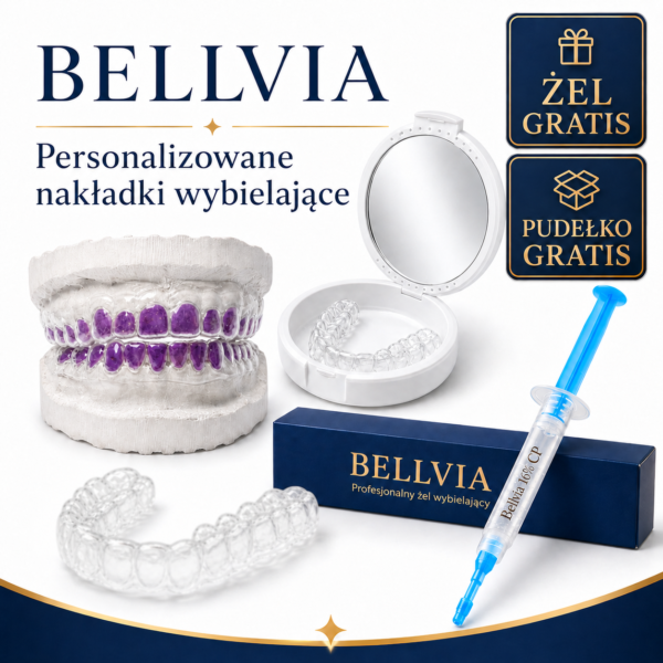 Indywidualne Nakładki Szyny Do Wybielania Zębów + Żel wybielający 16% Bellvia